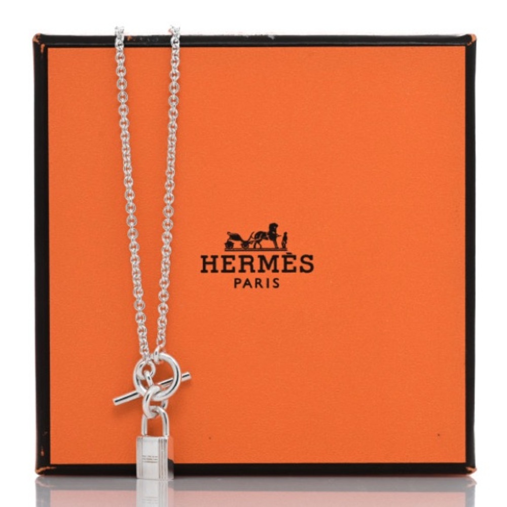 Hermès Silver Lock Pendant Necklace